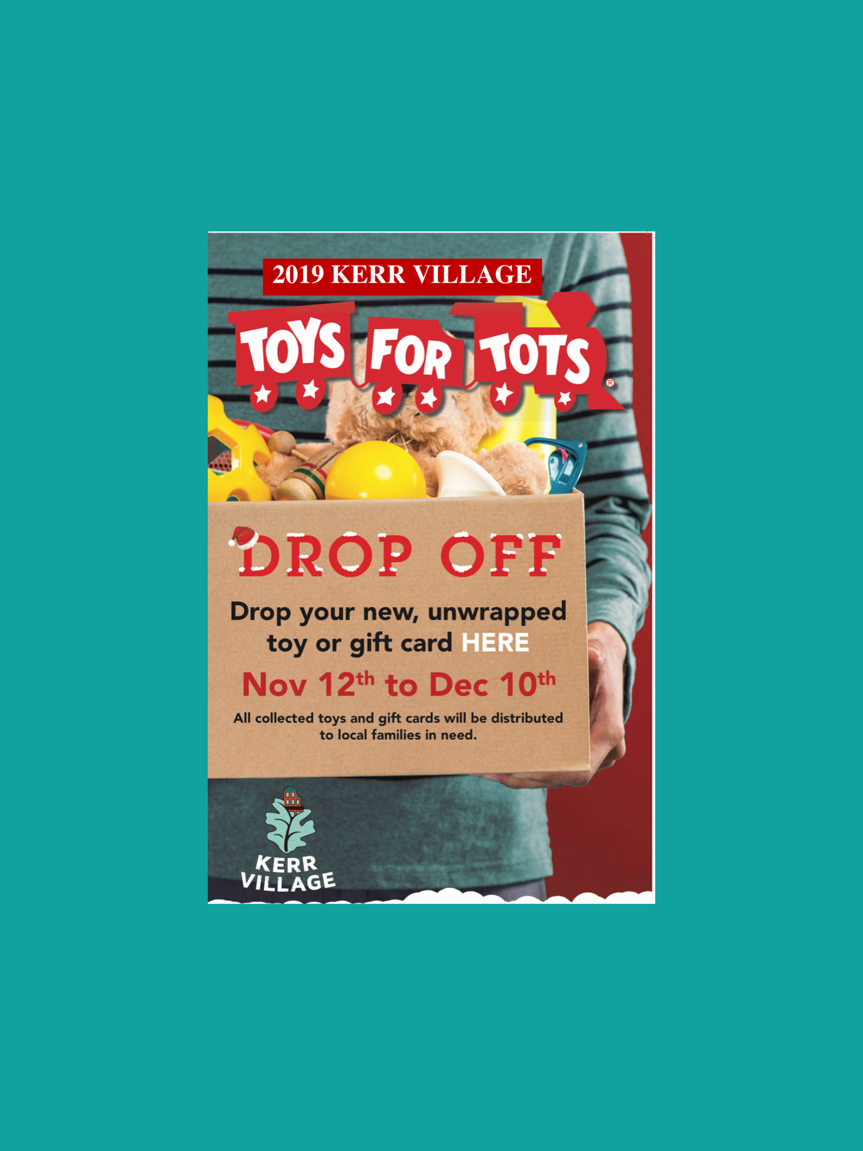 Toys For Tots Campaign in The Kerr Village BIA 2019